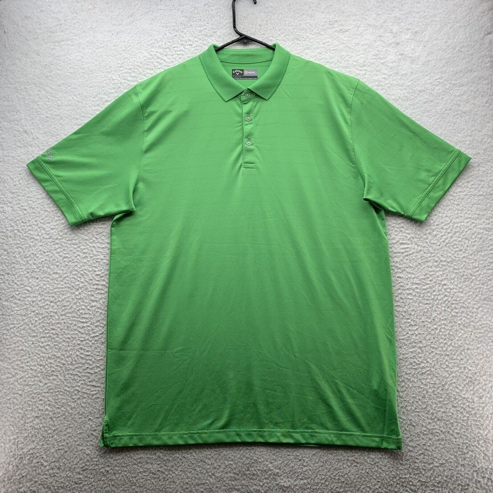 Callaway Golf Polo Shirt Mens X-Large Opti Dri Loose Fit Green Comfort Wicking